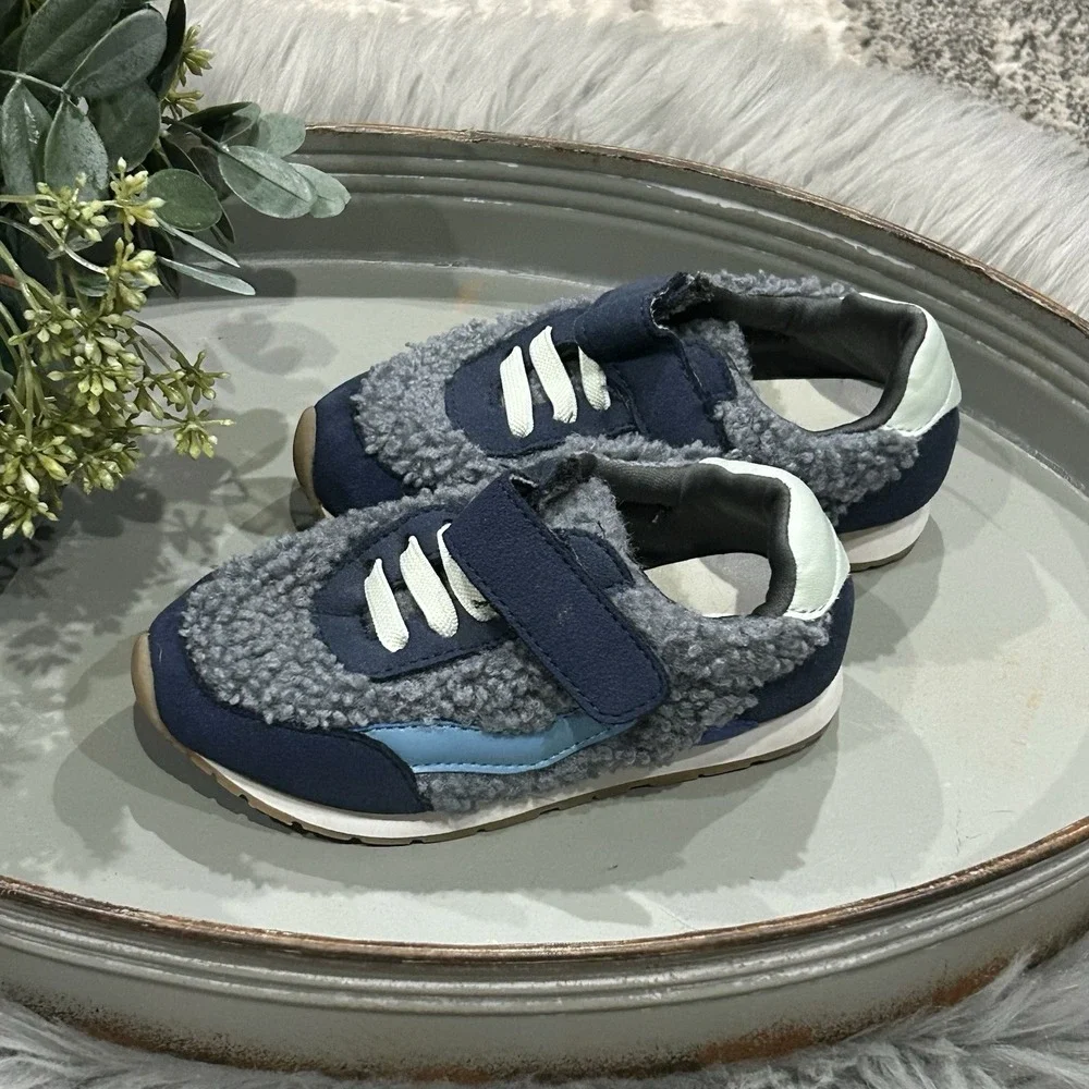Open Edit Toddler Slip‎ On Blue Plush Sneakers Toddler Size 8